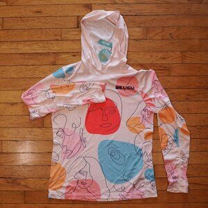 Women's Sz Med Weligu Sun Protection UPF 50+ Long Sleeve Hoodie Pink Lightweight